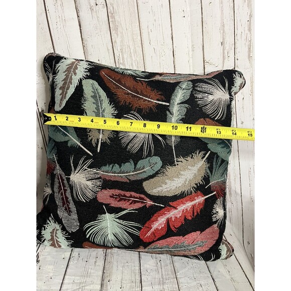 KRAVET LEE JOFA Black Multi Color Feathers Jacquard Pillow - Picture 4 of 5